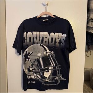Vintage Cowboys Graphic Tee - Navy Blue